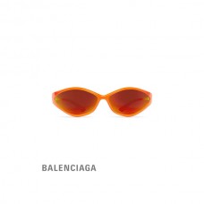 falso feminino Balenciaga Óculos de sol ovais dos anos 90 em laranja fluorescente