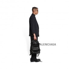 falsa compras da Balenciaga Mochila masculina militar pequena em preto