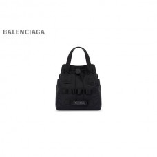 imitação em vendas Balenciaga Bolsa Tote Pequena do Exército Masculina em Preto