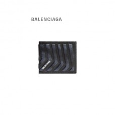 desconto online Balenciaga Carteira masculina quadrada dobrada efeito sujo em preto