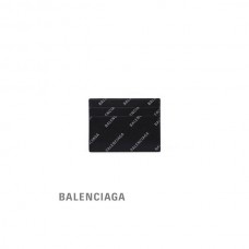 falsa Liberação Balenciaga Porta-cartão masculino com logotipo refletivo em preto