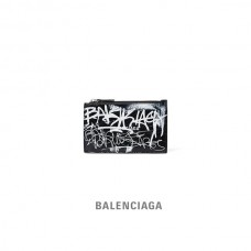 Liberação em vendas Balenciaga Porta-cartões e moedas grande e longo em dinheiro masculino Grafite em preto