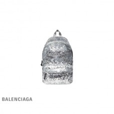 Preços baixos online Balenciaga Mochila masculina Explorer com lantejoulas bordadas em prata