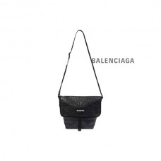 atacado Balenciaga Bolsa Mensageiro Explorer Pequena em Preto