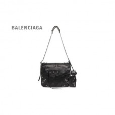 feminino falsa Balenciaga Bolsa Mensageiro Le Cagole Masculina Média em Preto