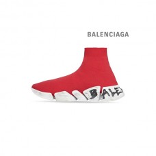 réplica envio grátis Balenciaga Tênis de tricô reciclado Speed 2.0 masculino em vermelho