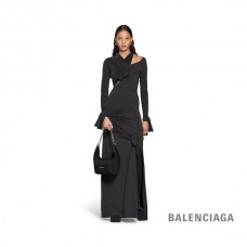 mais barato réplica Balenciaga Bolsa Média Raver com Corrente em Preto