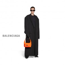 feminino falsa Balenciaga Bolsa Média Raver com Corrente em Fluo Orange