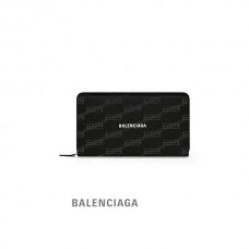 imitação envio grátis Balenciaga Signature Continental Wallet Bb Monogram Lona Revestida em Preto