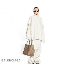 mais barato falsa Balenciaga Bolsa Compras Leste-Oeste Signature Grande Bb Monogram Lona Revestida em Bege