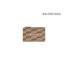 online Loja da Balenciaga Titular longo para moedas e cartões Signature Bb Monograma revestido em lona bege