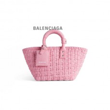 desconto online Balenciaga Cesta Bistro Xs Feminina com Alça em Tecido Esponja Rosa