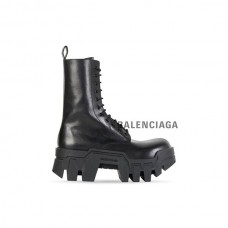 imitação online Balenciaga Bota feminina Bulldozer com cadarço em preto