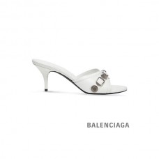 réplica atacado Balenciaga Sandália Feminina Cagole 70mm em Branco