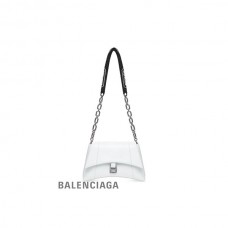 qualidade máxima falsa Balenciaga Bolsa de ombro pequena feminina Downtown com corrente em branco