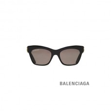 barato em vendas Balenciaga Óculos de sol femininos Dynasty Butterfly em preto