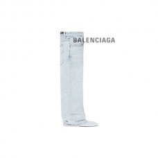 Liberação em vendas Balenciaga Bota feminina Falkon 105 mm acima do joelho em azul claro