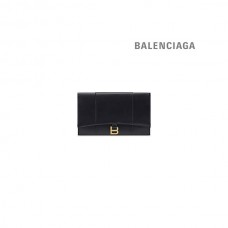 falsa fornecedor Balenciaga Bolsa ampulheta feminina plana com aba na caixa em preto