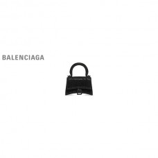 envio grátis online Balenciaga Minibolsa Ampulheta Feminina com Corrente e Strass em Preto