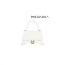 réplica atacado Balenciaga Bolsa feminina ampulheta pequena crocodilo com relevo em branco