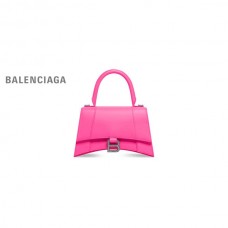 feminino falsa Balenciaga Bolsa Ampulheta Feminina Pequena em Caixa em Rosa Fluo