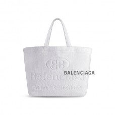 Preços baixos falsa Balenciaga Bolsa Tote Jumbo Feminina Grande em Tecido Toalha em Branco