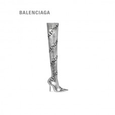 réplica hombre Balenciaga Faca feminina 110 mm acima do joelho com logo em prata