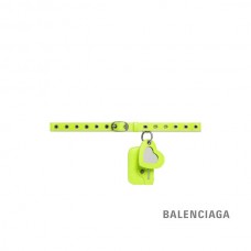 imitação envio grátis Balenciaga Cinto Feminino Le Cagole Charms em Amarelo Fluo