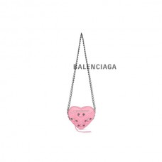 falsa desconto Balenciaga Mini bolsa feminina Le Cagole Heart em rosa