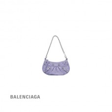 envio grátis Loja da Balenciaga Mini Bolsa Feminina Le Cagole com Corrente em Lilás