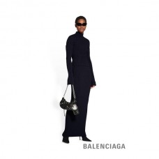 barato Balenciaga Bolsa de ombro feminina Le Cagole Xs com corrente em preto