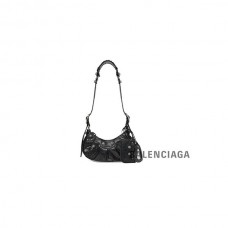 falsa vendas Balenciaga Bolsa de ombro feminina Le Cagole Xs com strass em preto