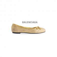 falsa Preços baixos Balenciaga Bailarina Leopold Feminina em Dourado