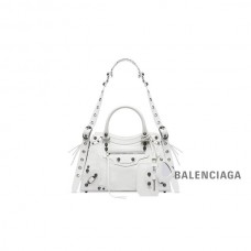 atacado Loja da Balenciaga Bolsa feminina Neo Cagole City pequena em branco óptico