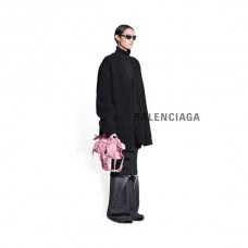 imitação hombre Balenciaga Bolsa feminina Neo Cagole Xs em jeans rosa