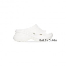 feminino falsa Balenciaga Sandália feminina Pool Crocs Slide em branco