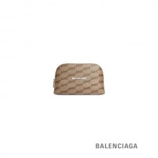 atacado imitação Balenciaga Bolsa de Higiene Pessoal Feminina Bb Monograma Revestida em Lona em Bege