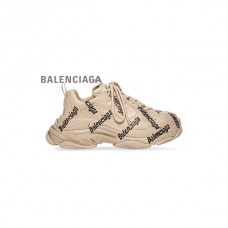 outlet Balenciaga Tênis Feminino com Logotipo Triple S em Bege