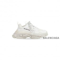 imitação compras da Balenciaga Tênis Triple S Feminino com Sola Transparente em Branco