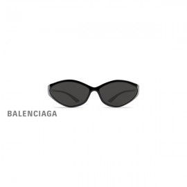 vendas mais barato Balenciaga Óculos de sol ovais dos anos 90 em preto