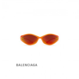 falso feminino Balenciaga Óculos de sol ovais dos anos 90 em laranja fluorescente