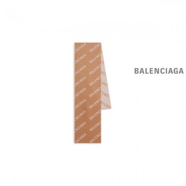 qualidade máxima réplica Balenciaga Cachecol Macro com logo em marrom