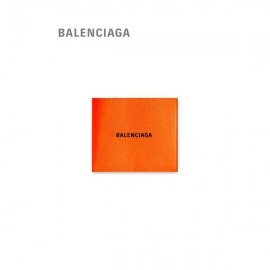 réplica hombre Balenciaga Carteira Dobrada Quadrada Cash em Fluo Orange