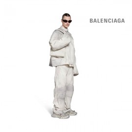 imitação envio grátis Balenciaga Bolsa masculina para carro com alça efeito sujo em branco