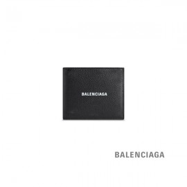 atacado imitação Balenciaga Carteira de moedas masculina quadrada dobrada efeito usado em preto