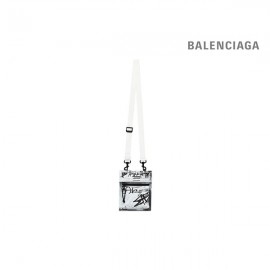 Preços baixos imitação Balenciaga Bolsa Explorer Masculina Pequena com Alça Grafite em Branco