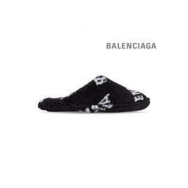 vendas réplica Balenciaga Logotipo Furry fechado masculino em preto