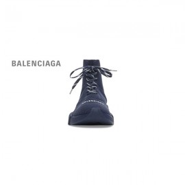 imitação fornecedor Balenciaga Tênis masculino Speed 2.0 de malha reciclada com cadarço em azul escuro