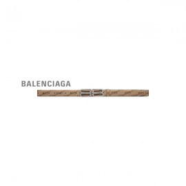 falsa Preços baixos Balenciaga Cinto feminino Bb Signature Bb Monogram revestido em lona bege