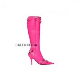 falsa Pré-Venda Balenciaga Bota Cagole 90mm Feminina em Rosa Fluo